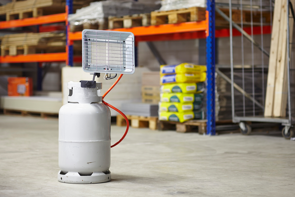 Gaskachel gemonteerd op fles BGHX 145