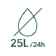 Dehumidifying capacity 25l/24h